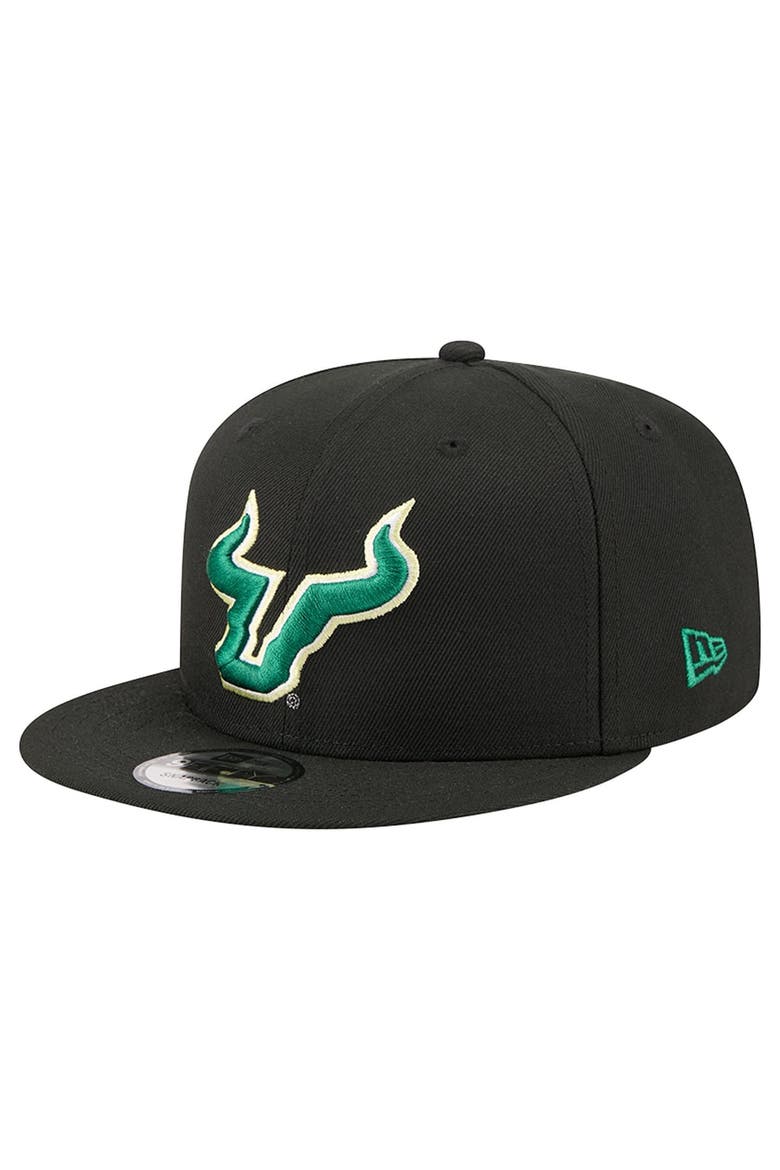 Men's New Era  Black South Florida Bulls Team 9FIFTY Snapback Hat, Alternate, color, Black