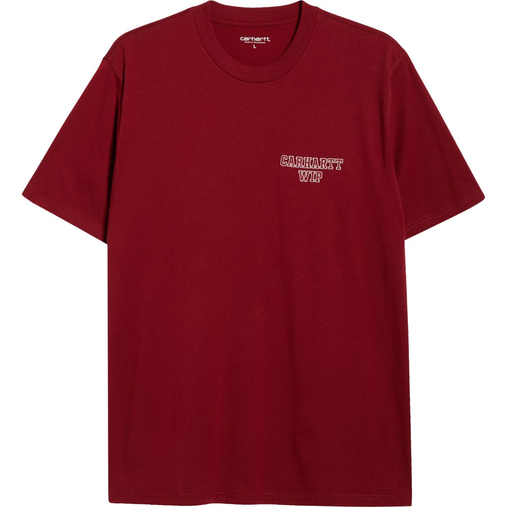 Carhartt Work In Progress Alumni Cotton Graphic T-shirt In Red