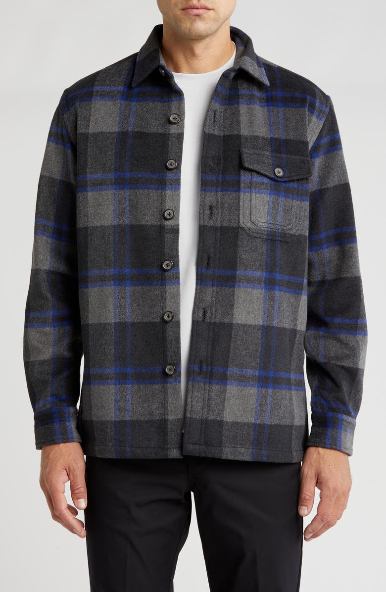 Vintage 1946 Buffalo Plaid Shirt Jacket, Alternate, color, Charcoal/ Navy