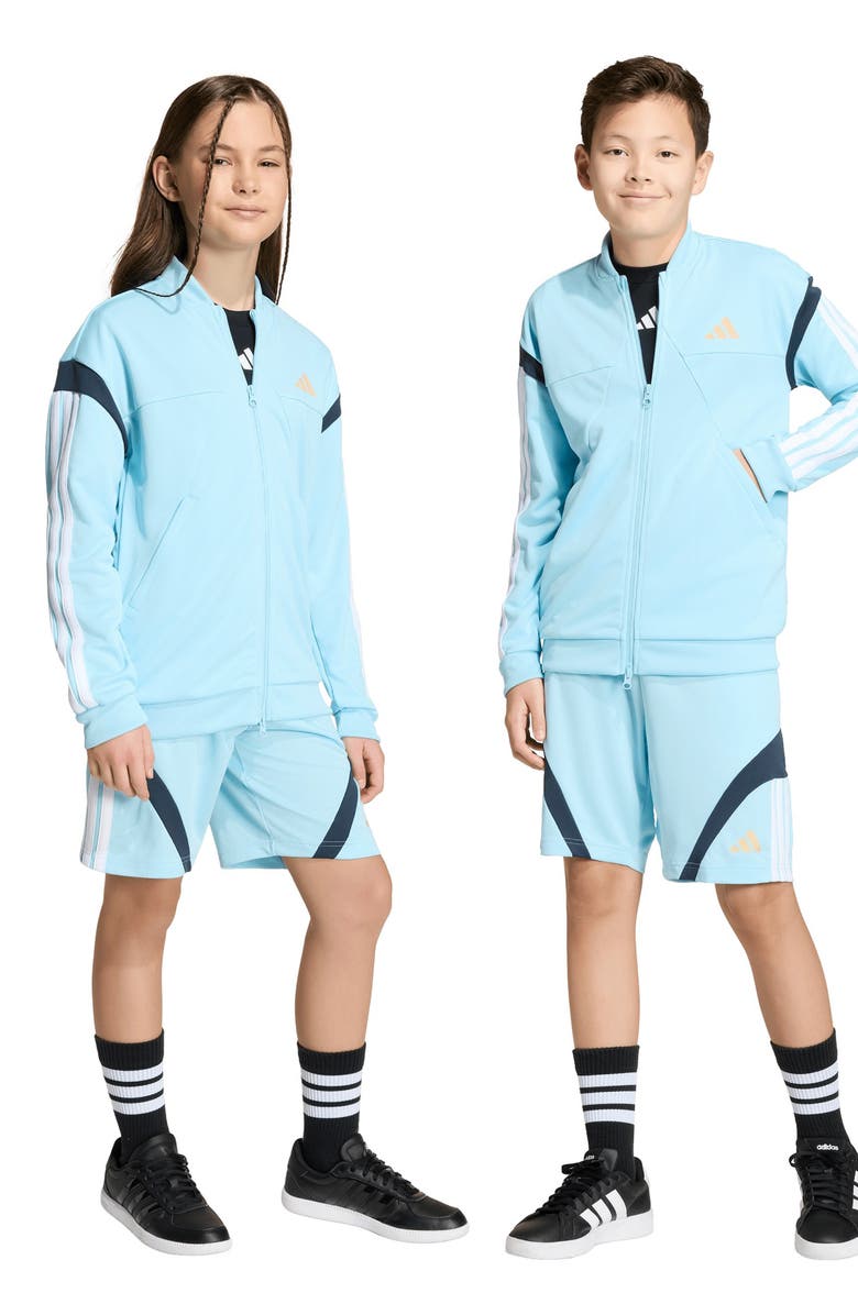 adidas House of Tiro Shorts, Alternate, color, Ice Blue/White/Beige/Navy