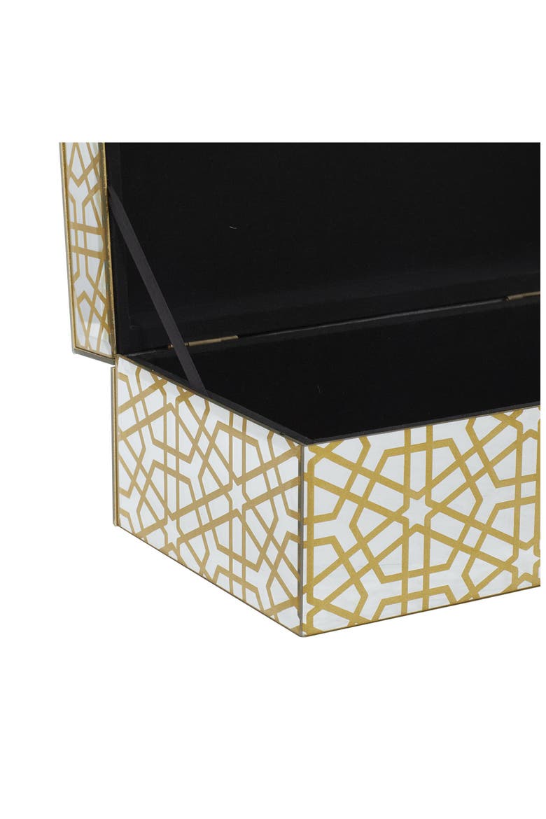 Glam Gold Set of 2 Decorative Wood Boxes, Alternate, color, GOLD