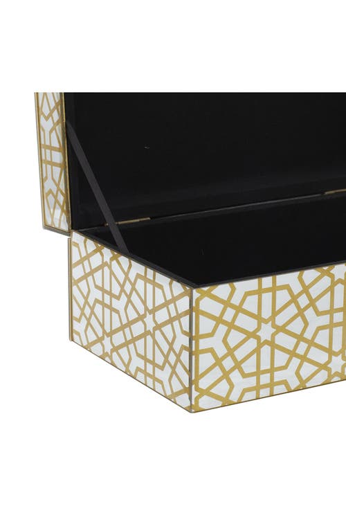 Uma Glam Gold Set Of 2 Decorative Wood Boxes In Gold