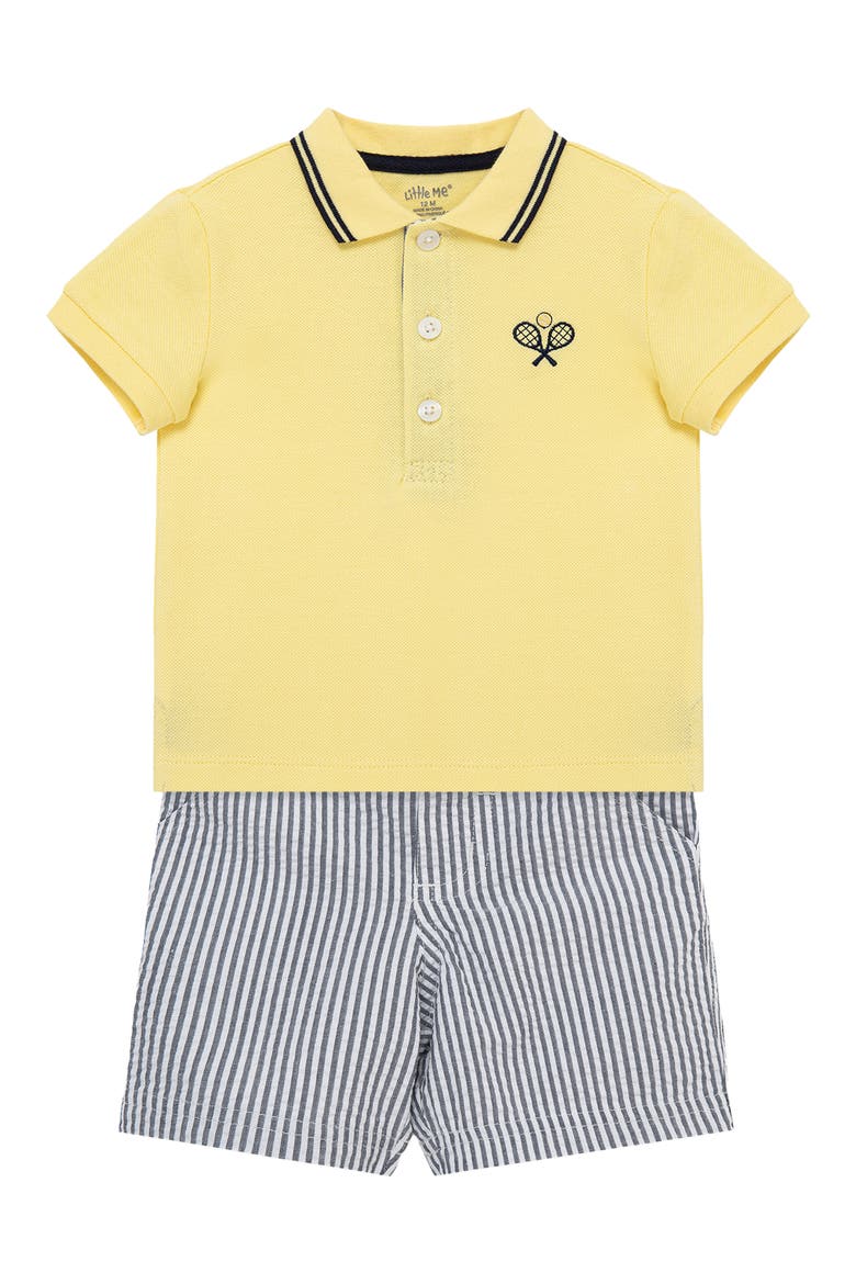 Tennis Polo & Shorts Set, Alternate, color, YELLOW