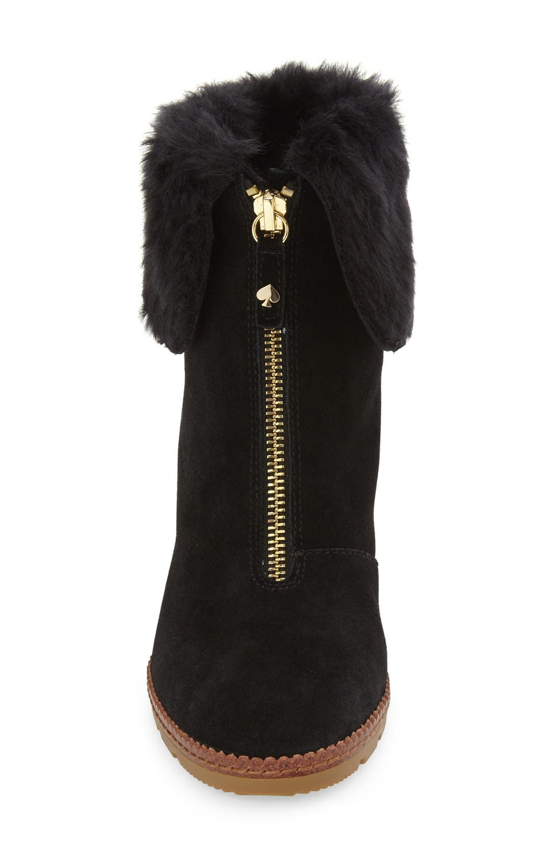 Kate Spade New York kate spade 'stasia' faux shearling wedge bootie, Alternate, color, 