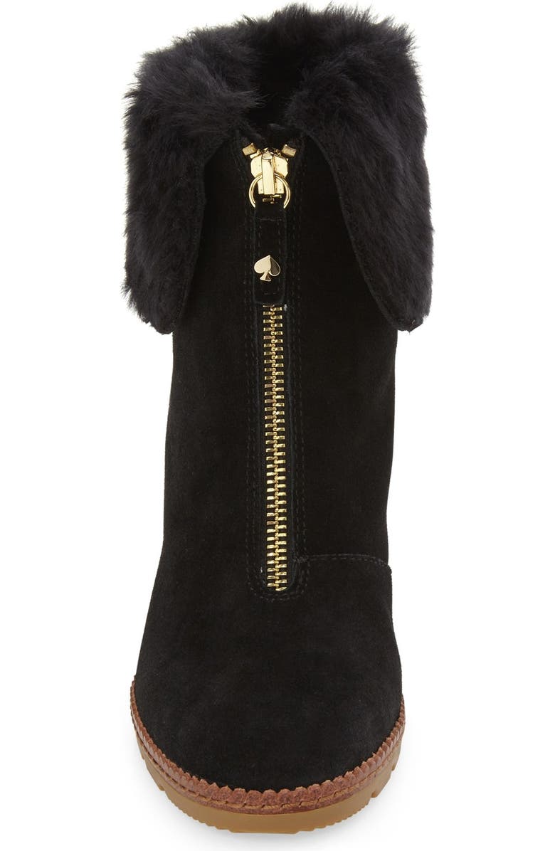 Kate Spade New York kate spade 'stasia' faux shearling wedge bootie, Alternate, color,