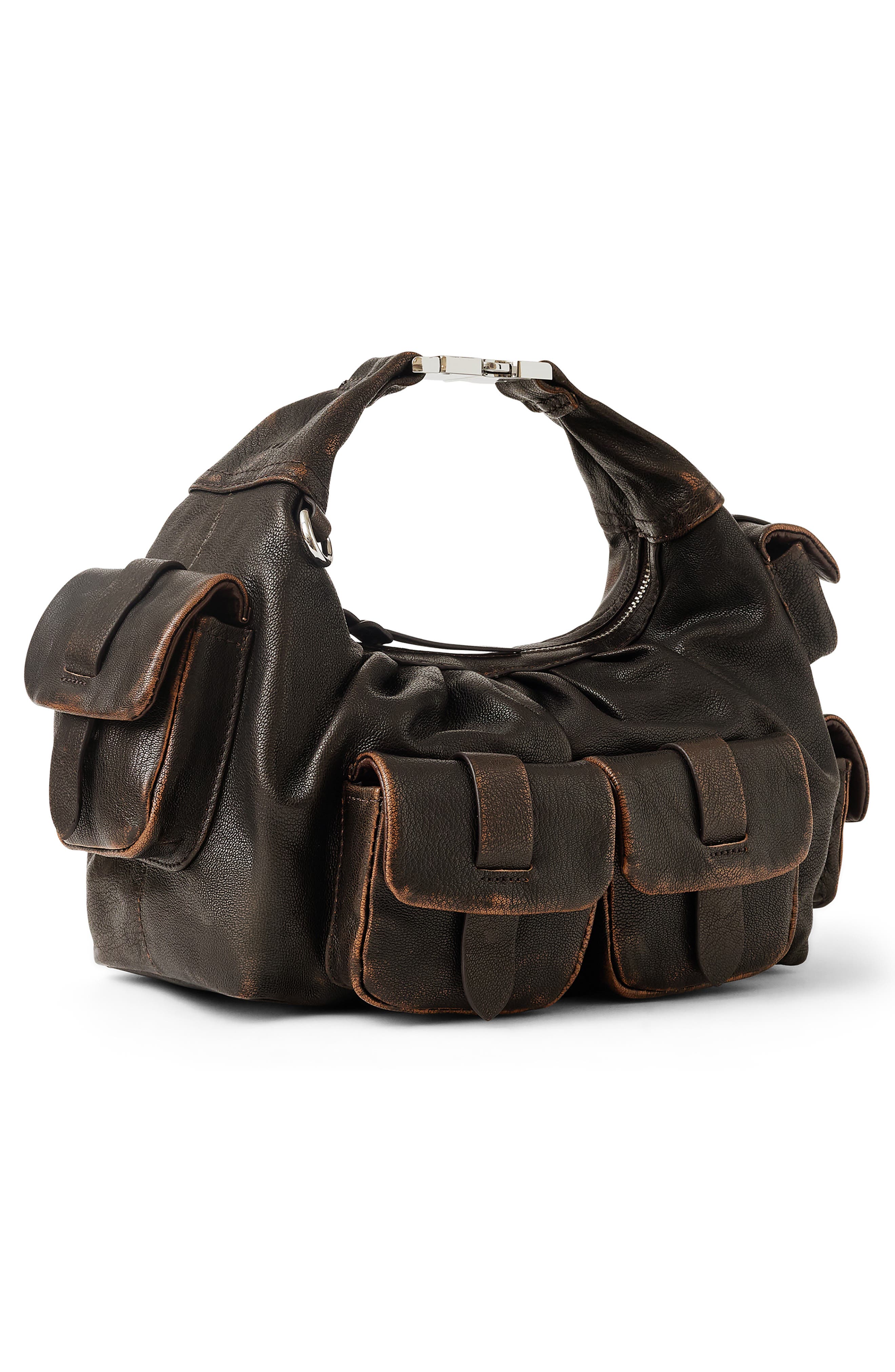 Rebel Convertible Leather Crossbody Bag, Alternate, color, FUDGE BRUSH OFF