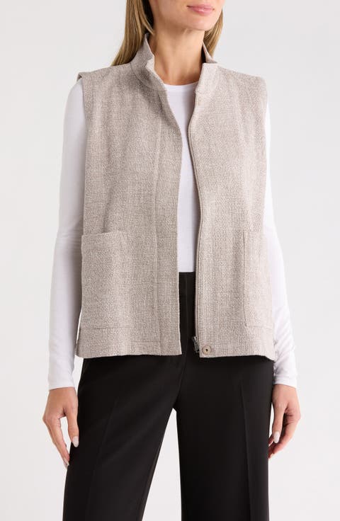 Stand Collar Stretch Organic Cotton Vest