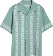 Wax London Didcot Embroidered Cotton & Linen Camp Shirt