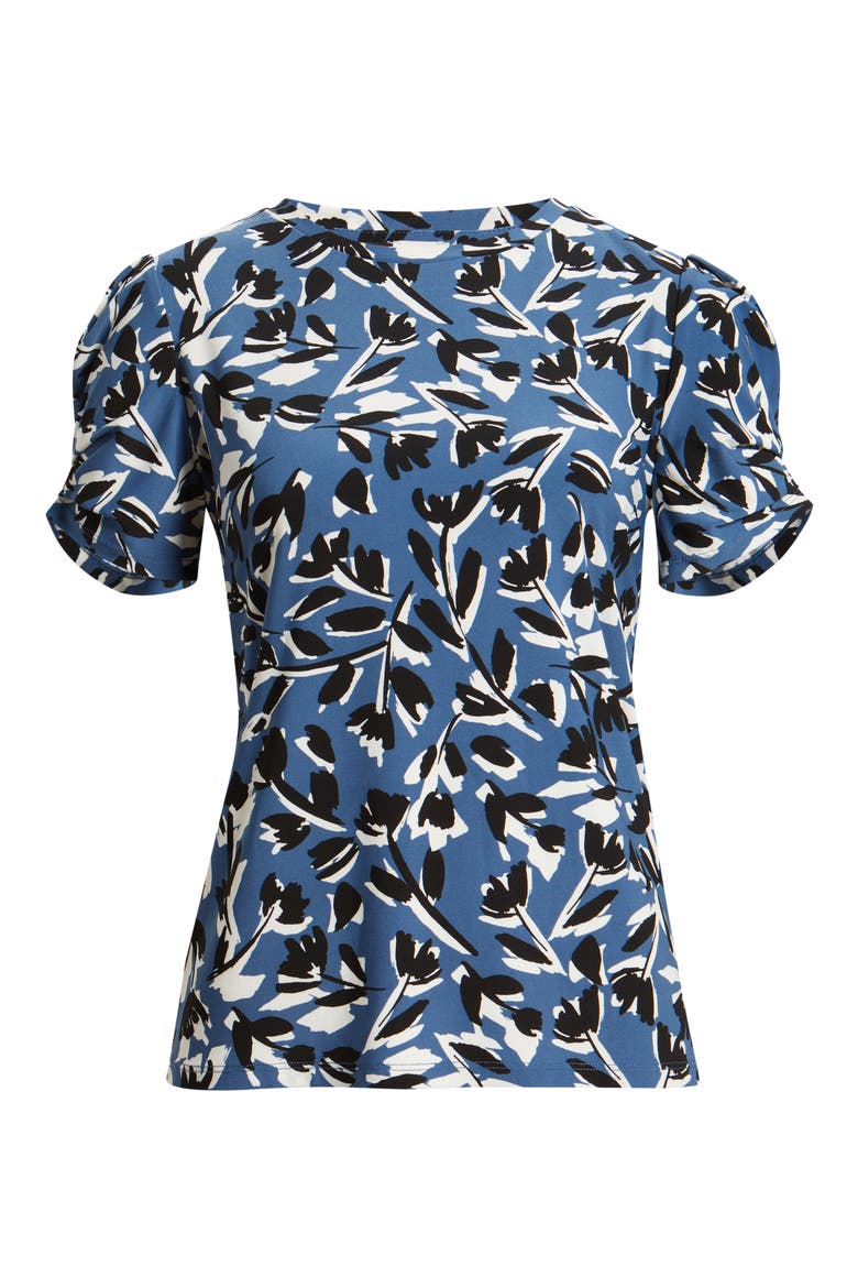 Floral Short Sleeve Top, Alternate, color, BLUE JAY MULTI