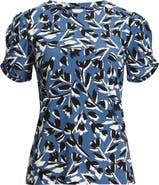 AK ANNE KLEIN Floral Short Sleeve Top