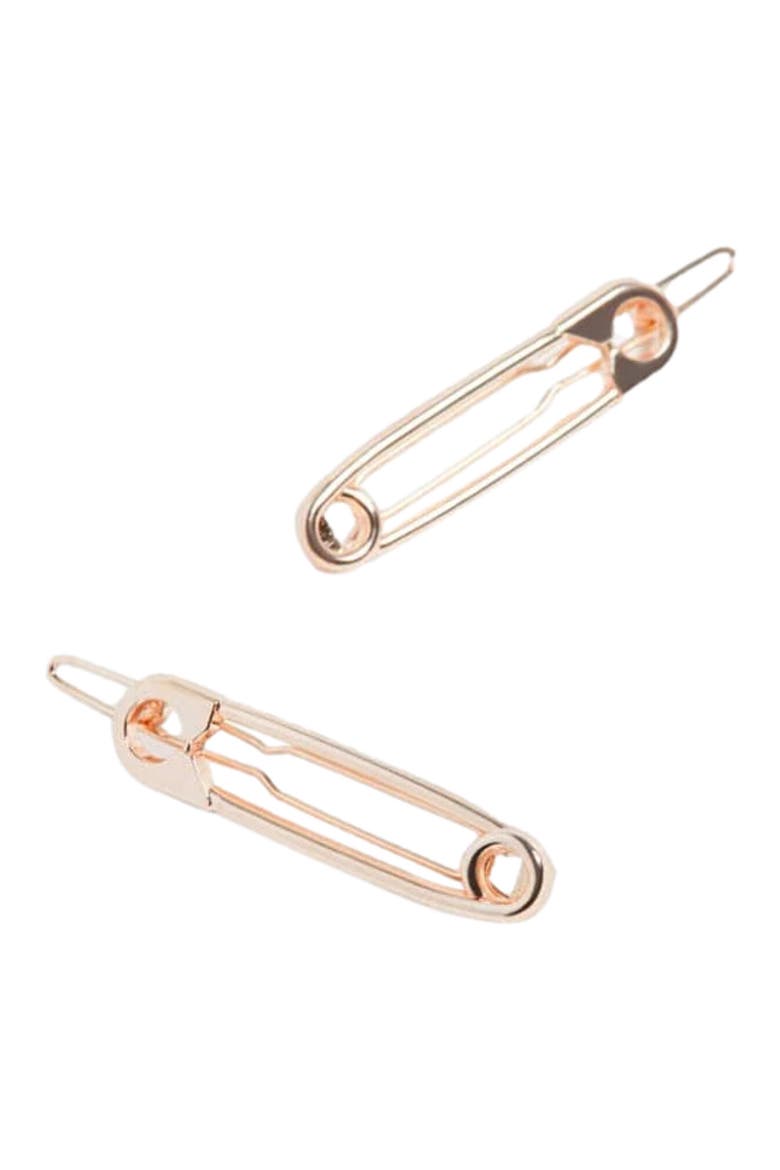 Safety Pin Hair Clip, Main, color, Rose Gold