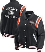 WEAR by Erin Andrews Women's WEAR by Erin Andrews Black Cincinnati Bengals Varsity Lightweight Full-Snap Jacket
