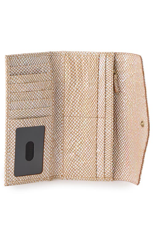 Brahmin Veronica Croc Embossed Leather Wallet In Tiramisu