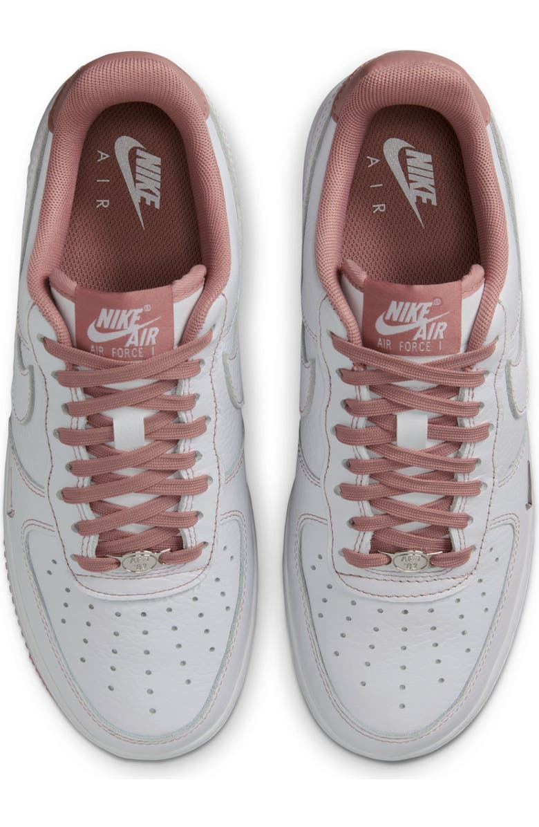 Nike Air Force 1 '07 Sneaker, Alternate, color, White/ Pink/ Silver