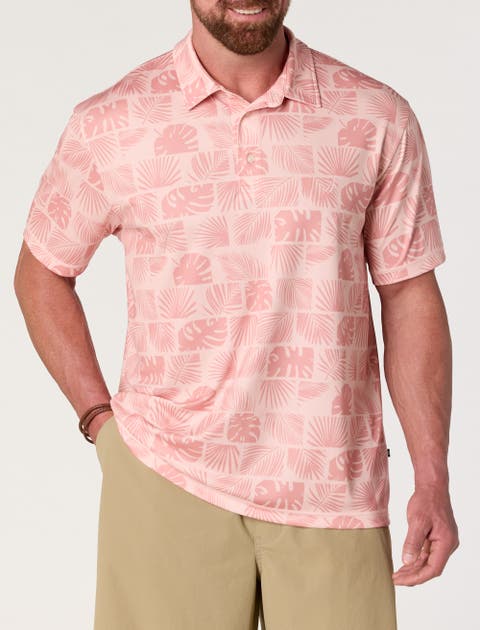 Big & Tall Stamped Floral Performance Polo Shirt