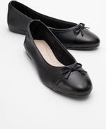 Forever & Always Shoes Rayne Cap Toe Leather Ballet Flats