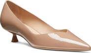 Stuart Weitzman Eva Kitten Heel Pointed Toe Pump