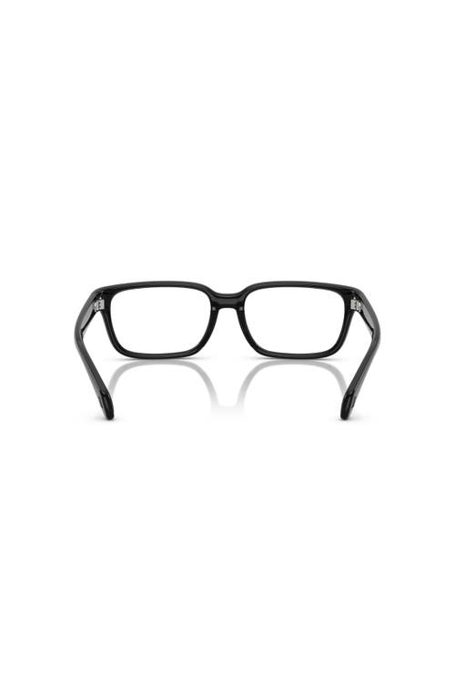 Moncler 57mm Rectangle Optical Glasses In Black