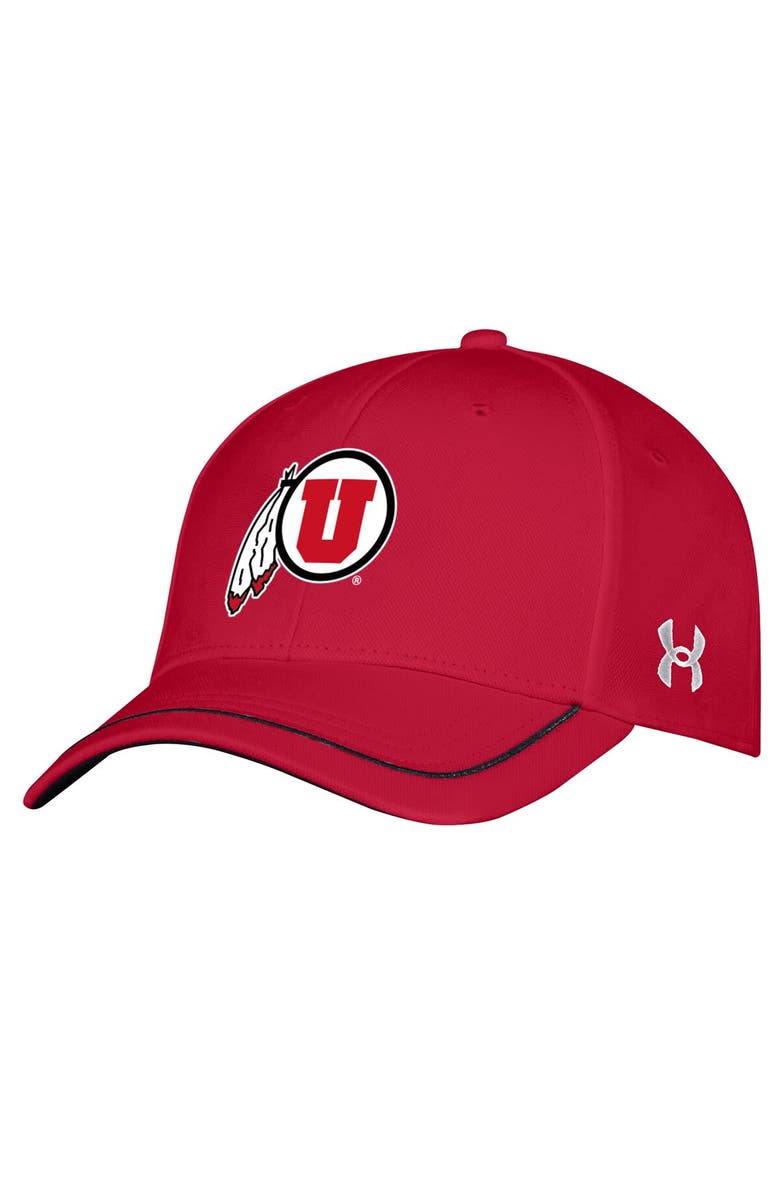 Under Armour Youth Under Armour Red Utah Utes Blitzing Accent Performance Adjustable Hat, Main, color, Red