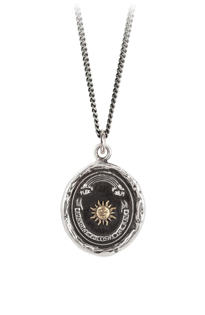 Pyrrha Rainbow Wax Seal Pendant Necklace, Main, color,