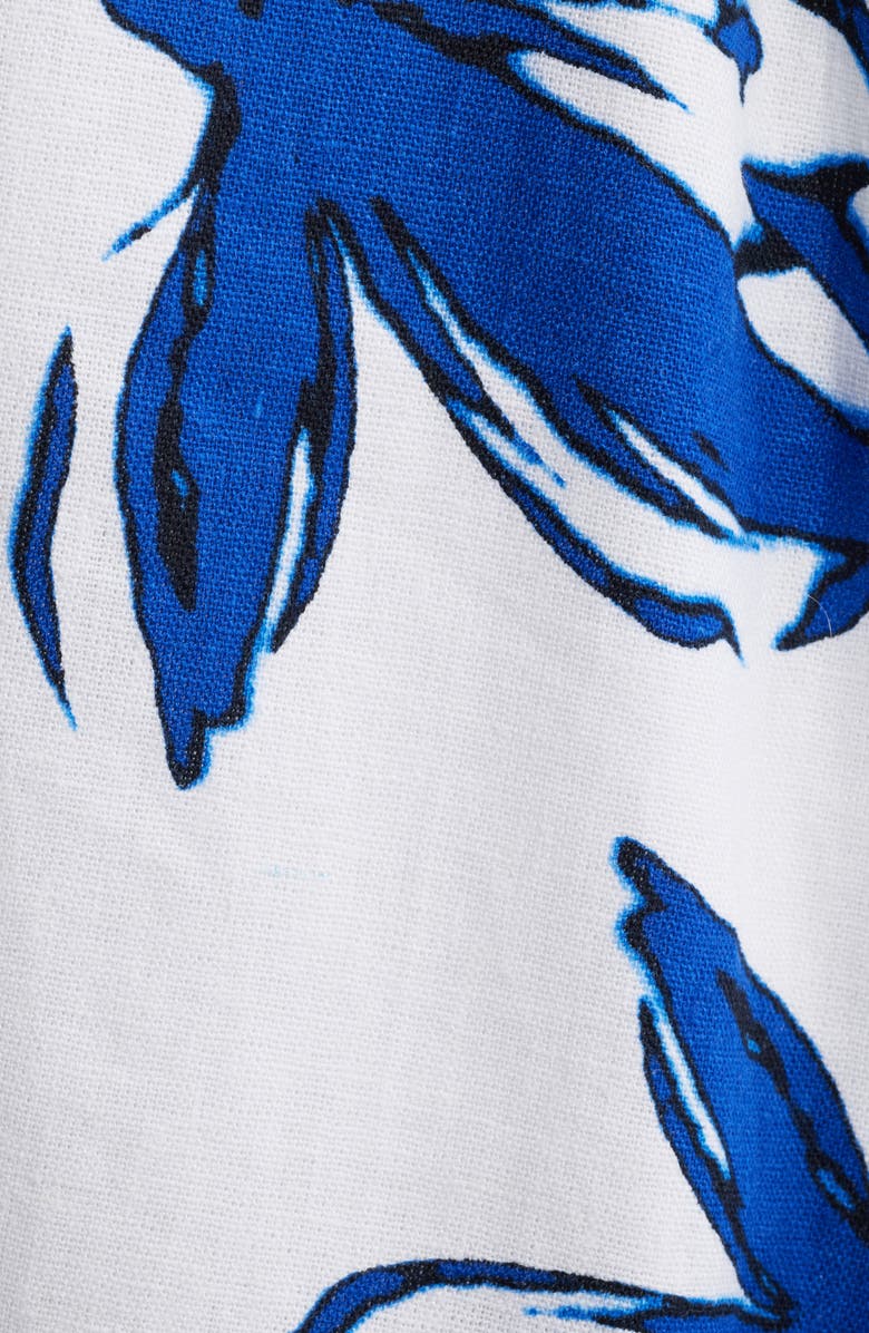 Anne Klein Floral Sleeveless Linen Blend Dress, Alternate, color, 