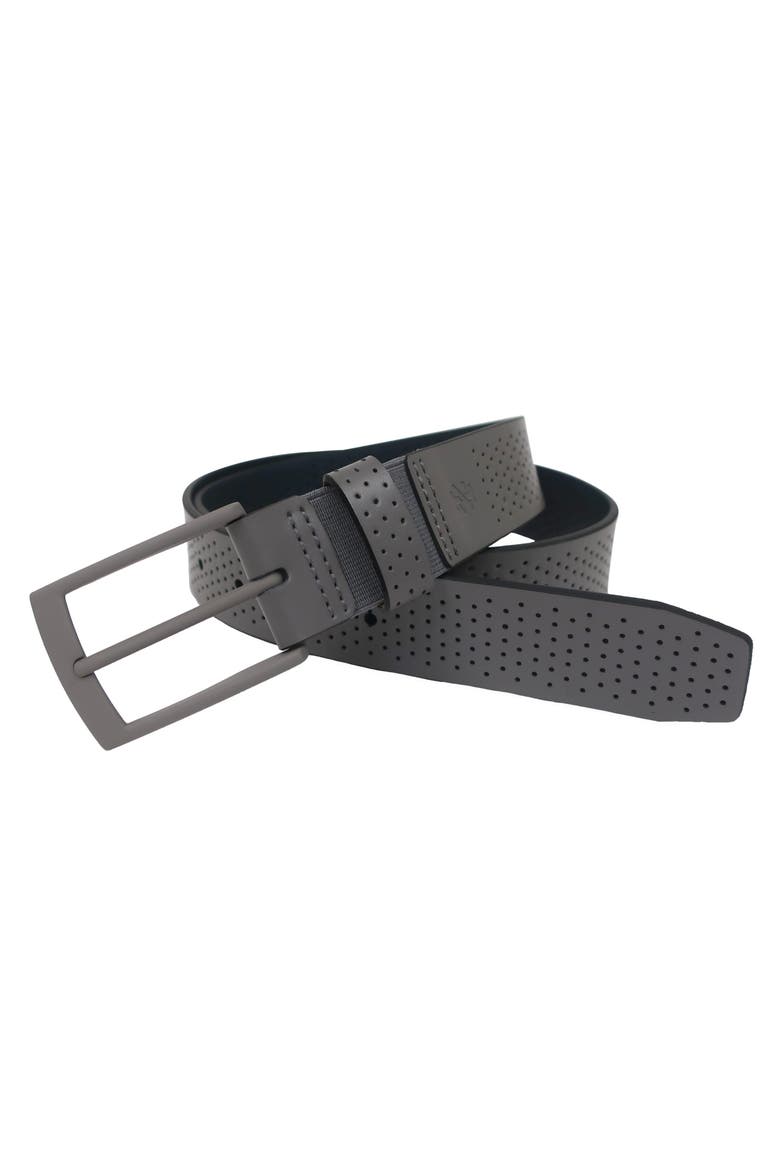 Comfort Stretch Perforated Leather Golf Belt, Main, color, Grey