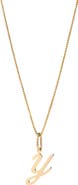 Ana Luisa Solid Yellow Gold - Script Letter Necklace