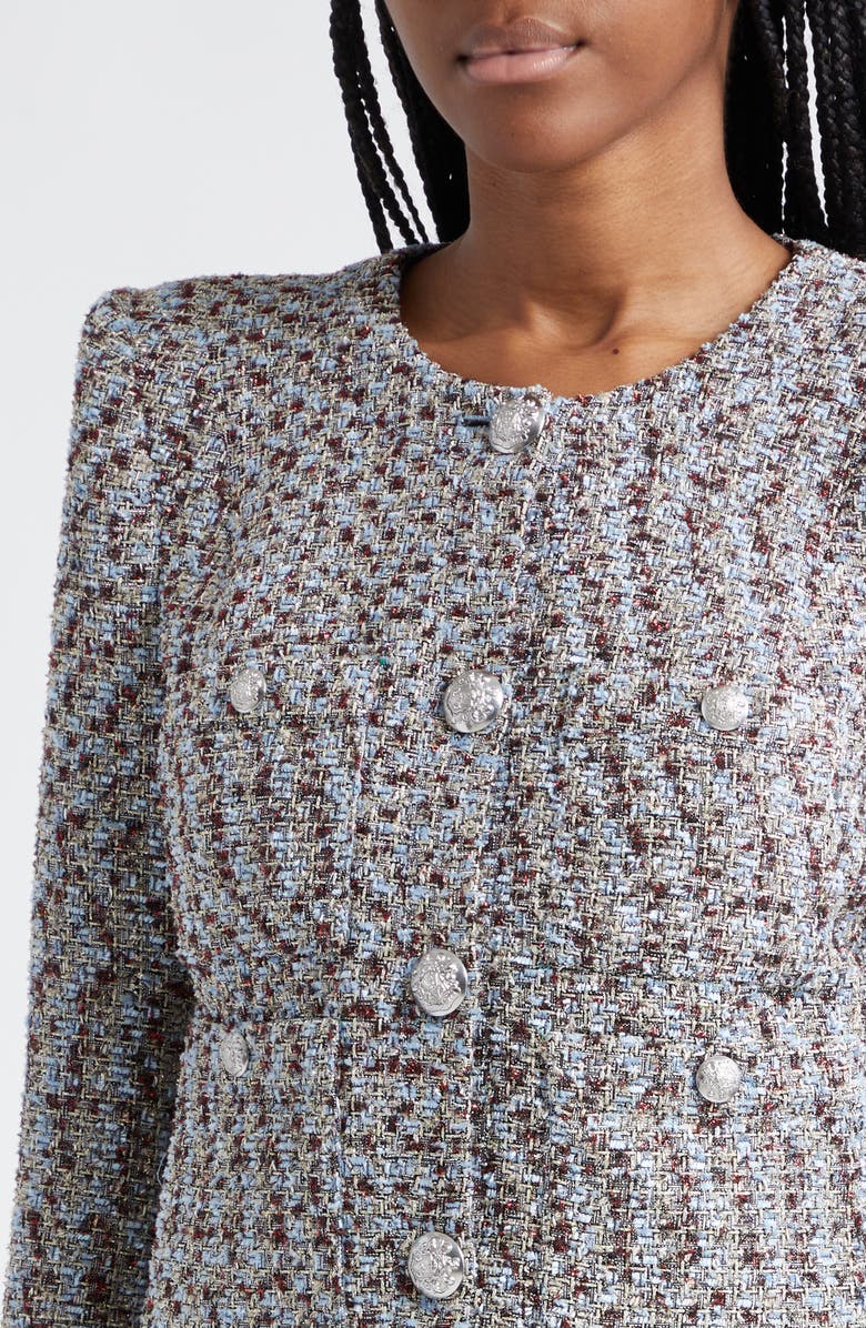 Veronica Beard Ferazia Metallic Tweed Jacket, Alternate, color,