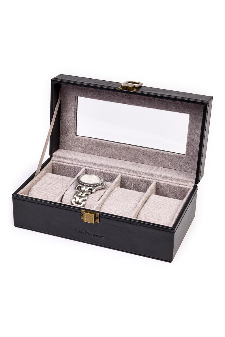 4-Slot Watch Valet, Alternate, color, BLACK