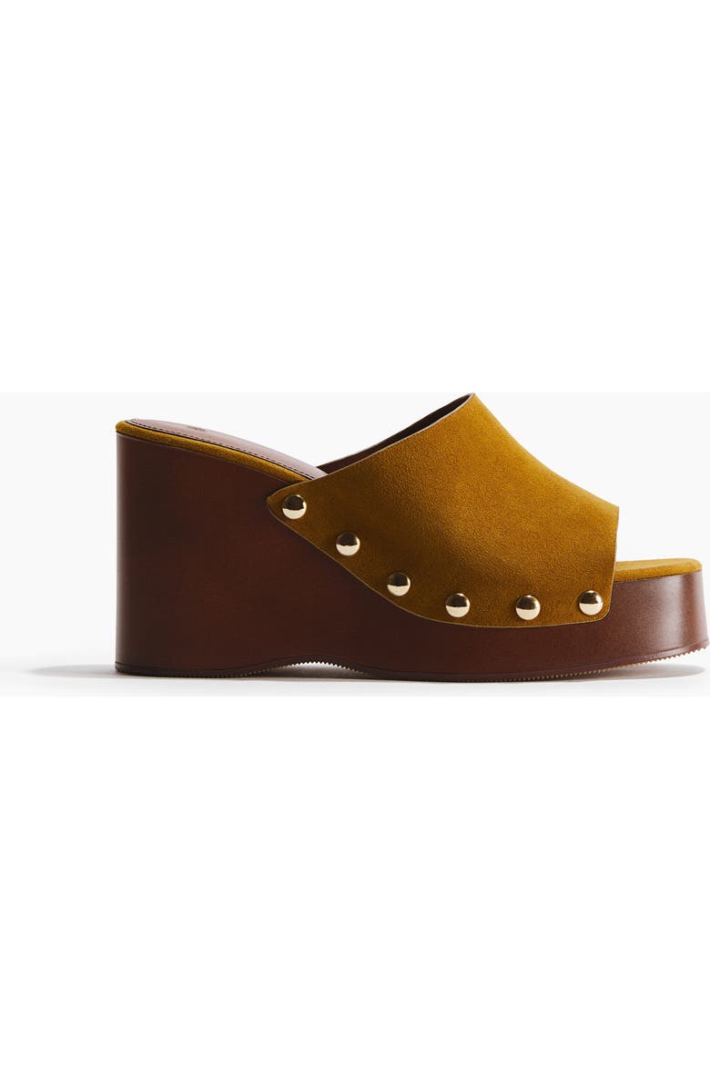 H&M Wedge-heeled Sandals, Main, color, Mustard Yellow