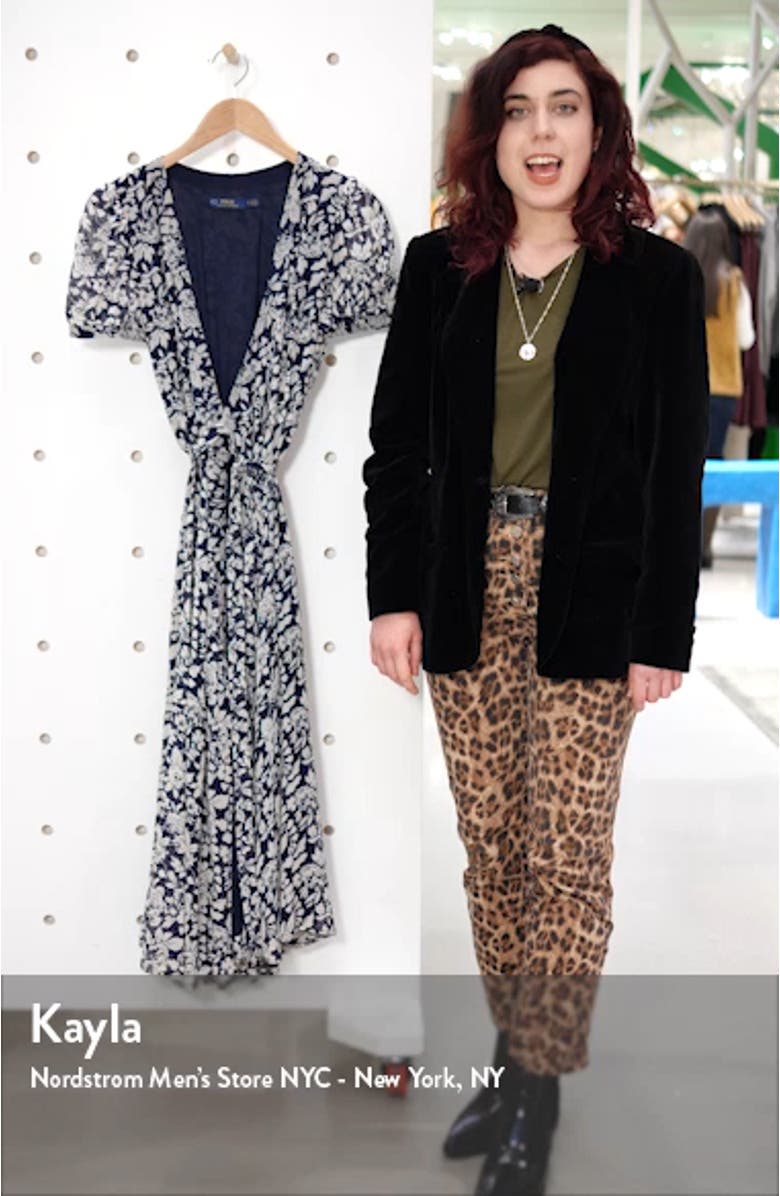 Floral Crepe Wrap Midi Dress, sales video thumbnail