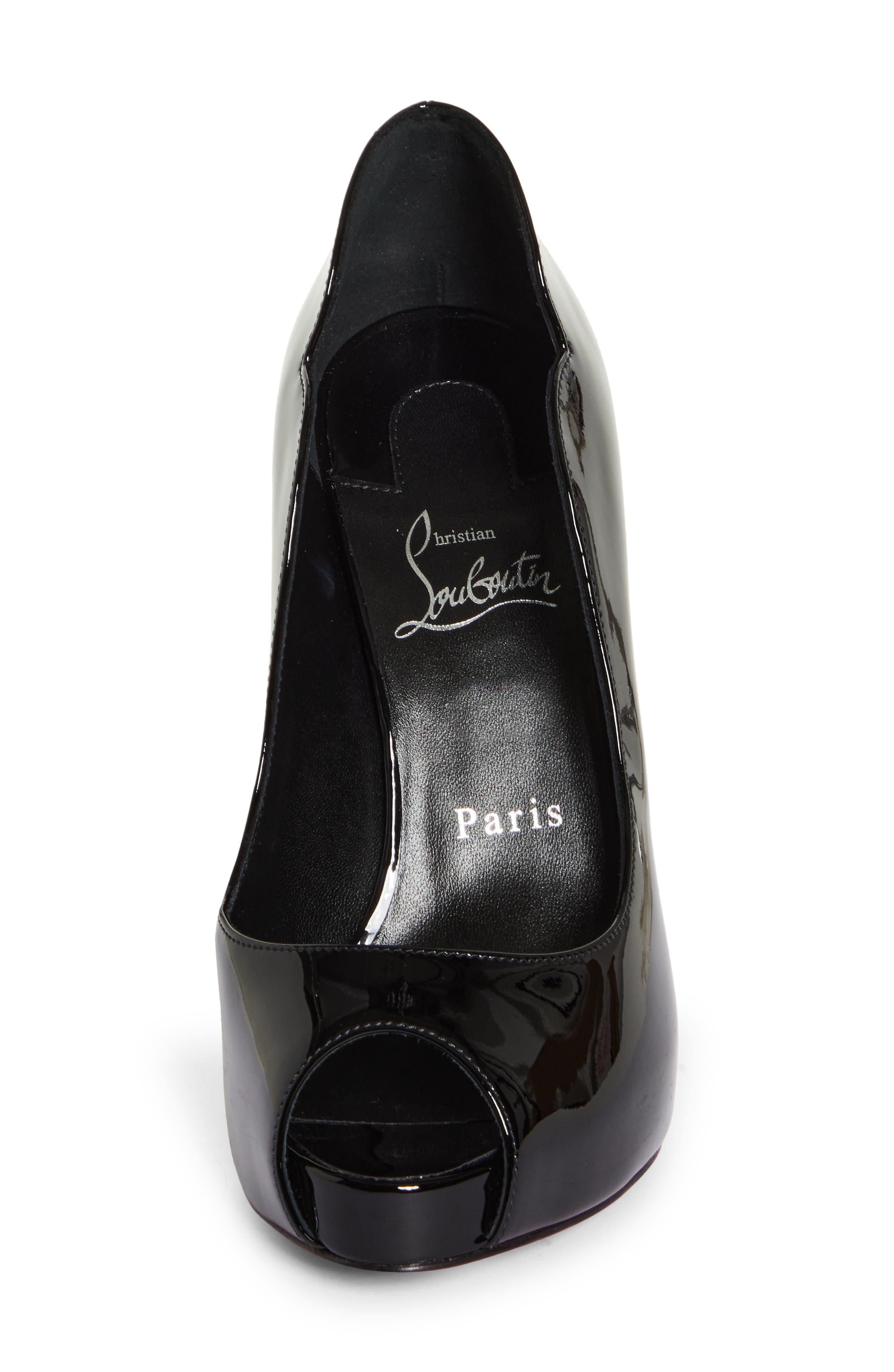 Christian Louboutin Hot Chick Alta Peep Toe Slingback Pump, Alternate, color, Black