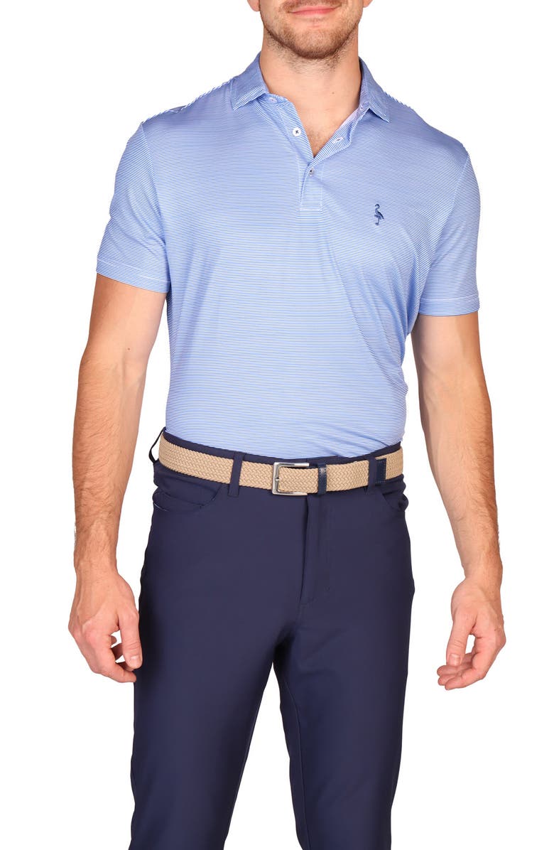 TailorByrd Stripe Print Performance Polo, Alternate, color, Blue