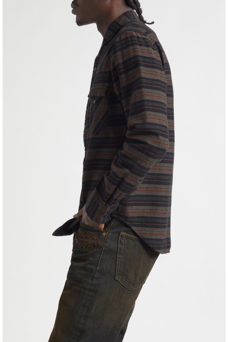 Slim Fit Plaid Twill Western Shirt, Alternate, color, DARK NAVY MULTI