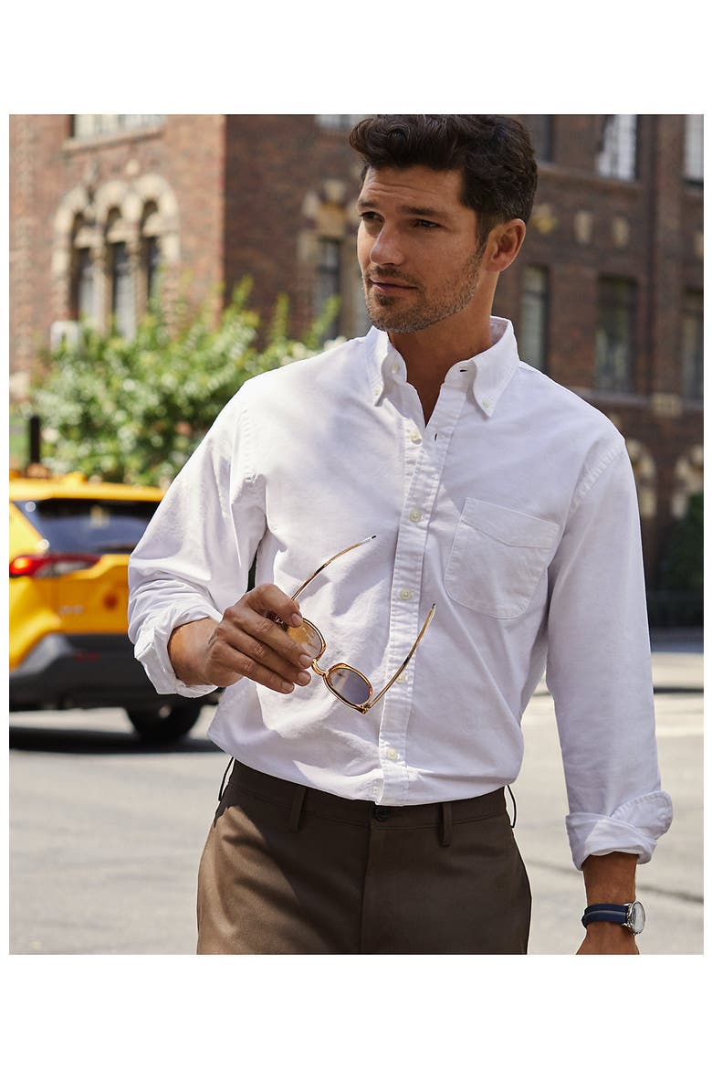 Traditional Fit Comfort-First Sail Rigger Oxford Shirt, Alternate, color, White