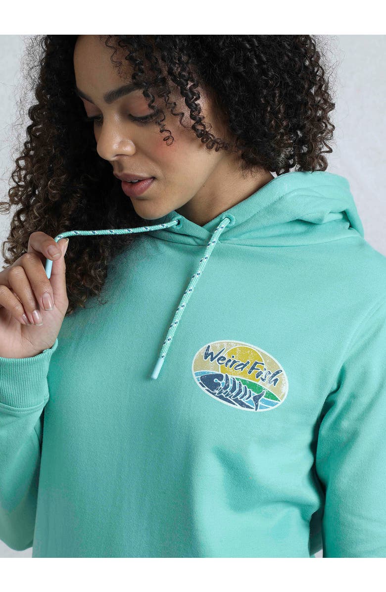 Weird Fish Back Print Popover Hoodie, Alternate, color, Aqua Marine
