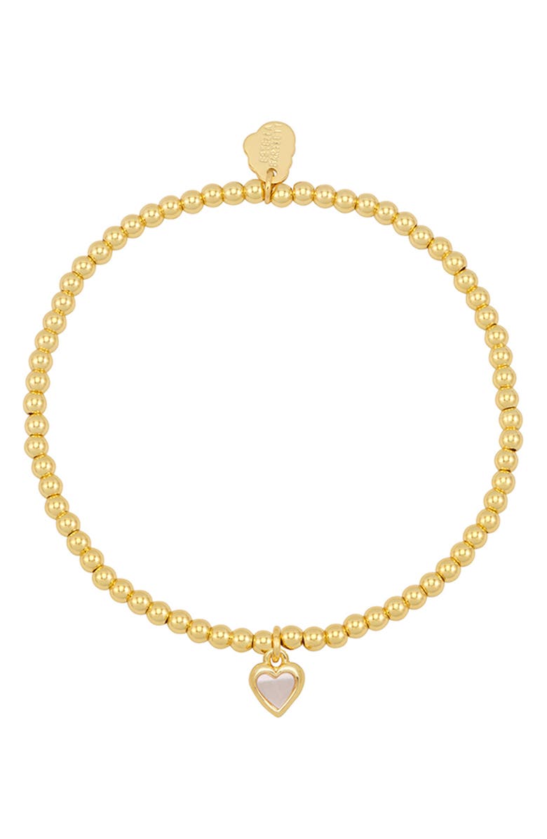 Estella Bartlett Sienna Croissant Beaded Stretch Bracelet, Alternate, color, Silver/ Gold