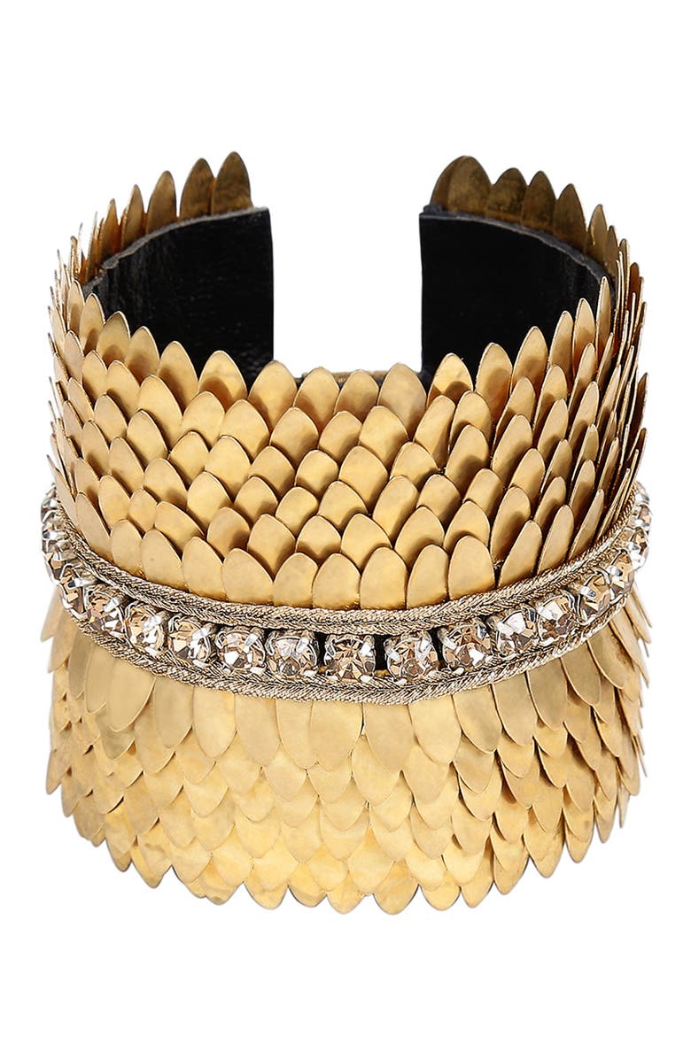 Deepa Gurnani Gigi Cuff Bracelet, Main, color, Gold