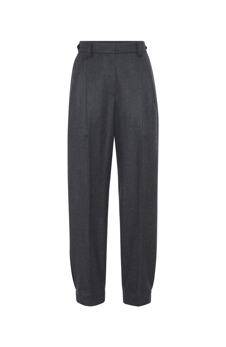 Brunello Cucinelli Virgin wool flannel sartorial baggy trousers, Main, color, 