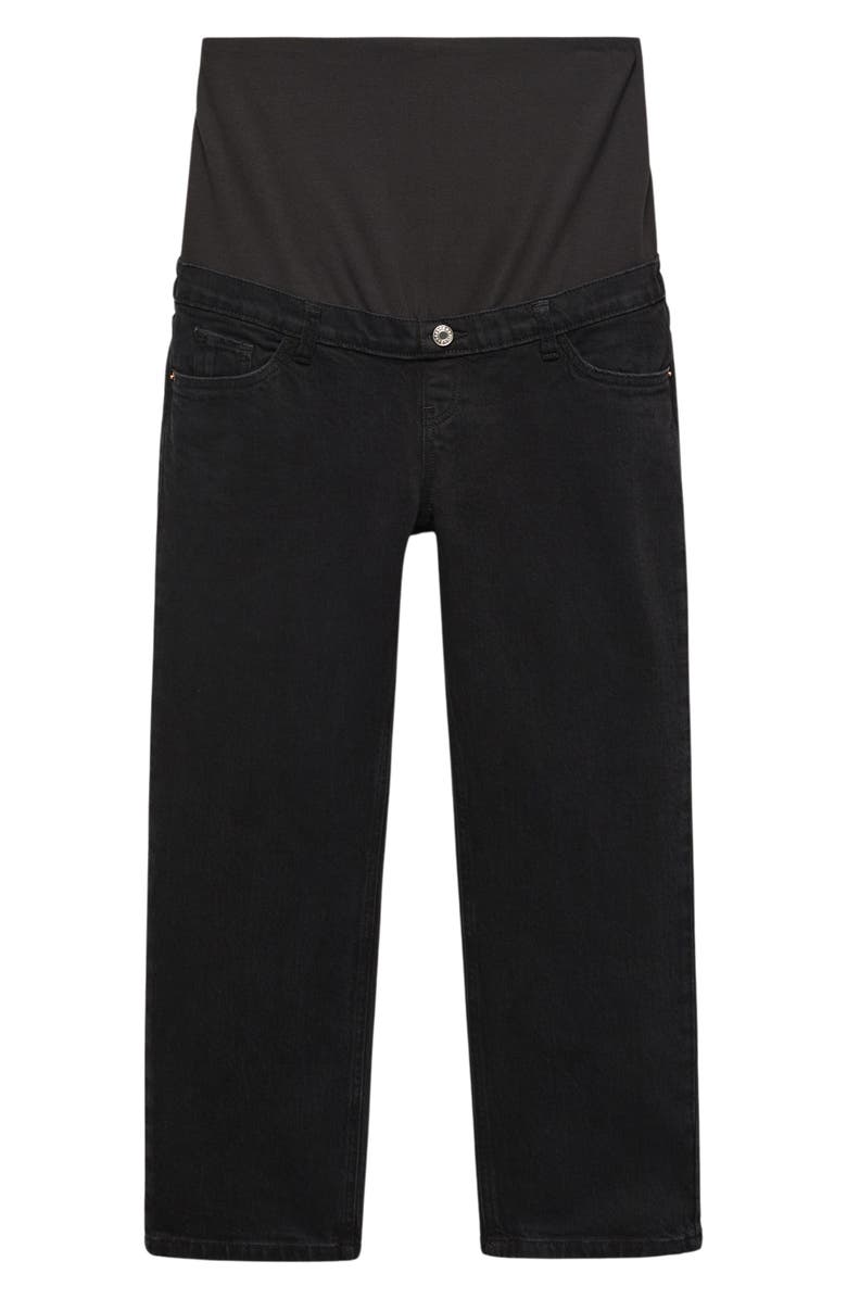 MANGO Over the Bump Straight Leg Crop Maternity Jeans, Alternate, color, 