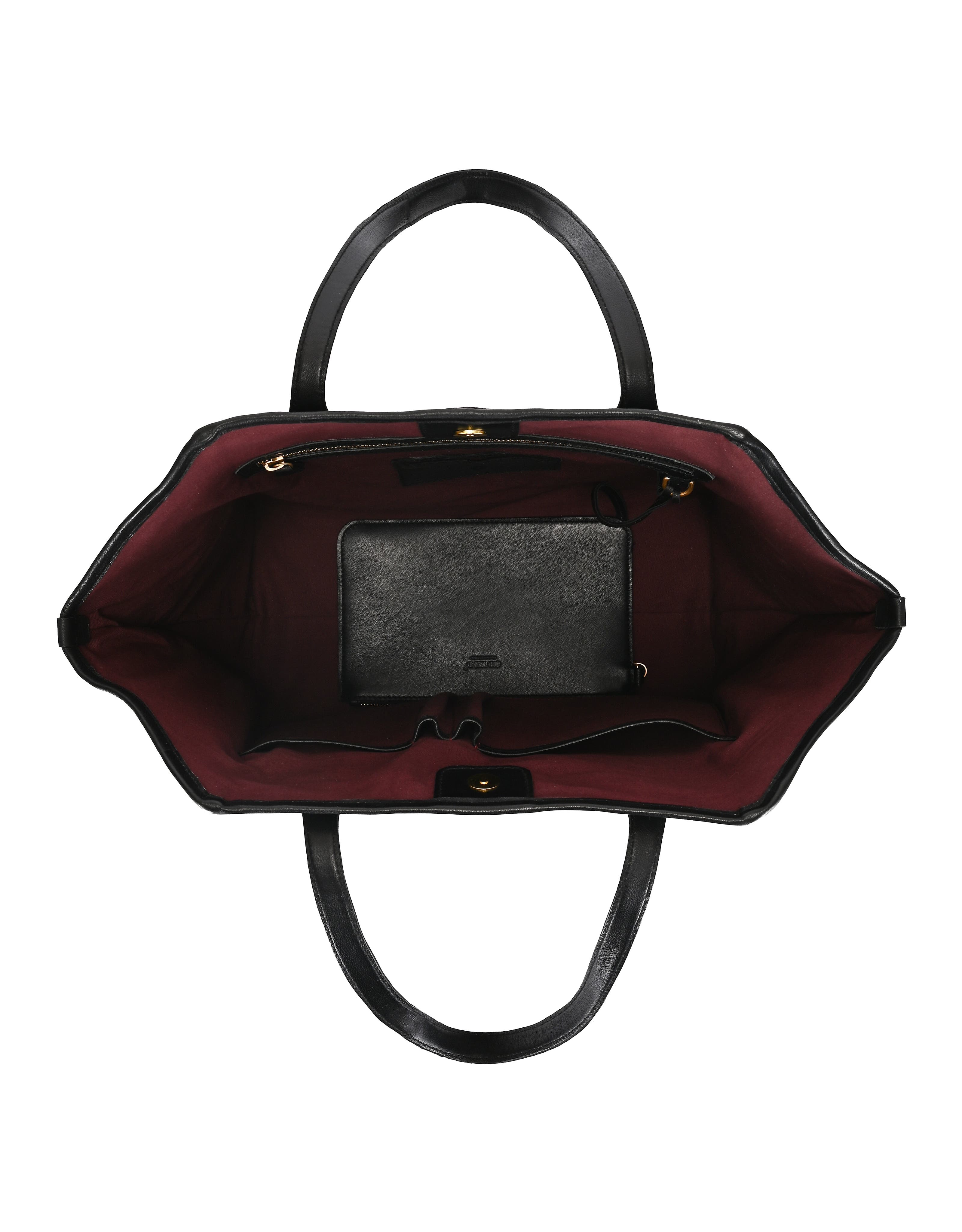 OLD TREND Iris Large Leather Carryall Tote, Alternate, color, Black