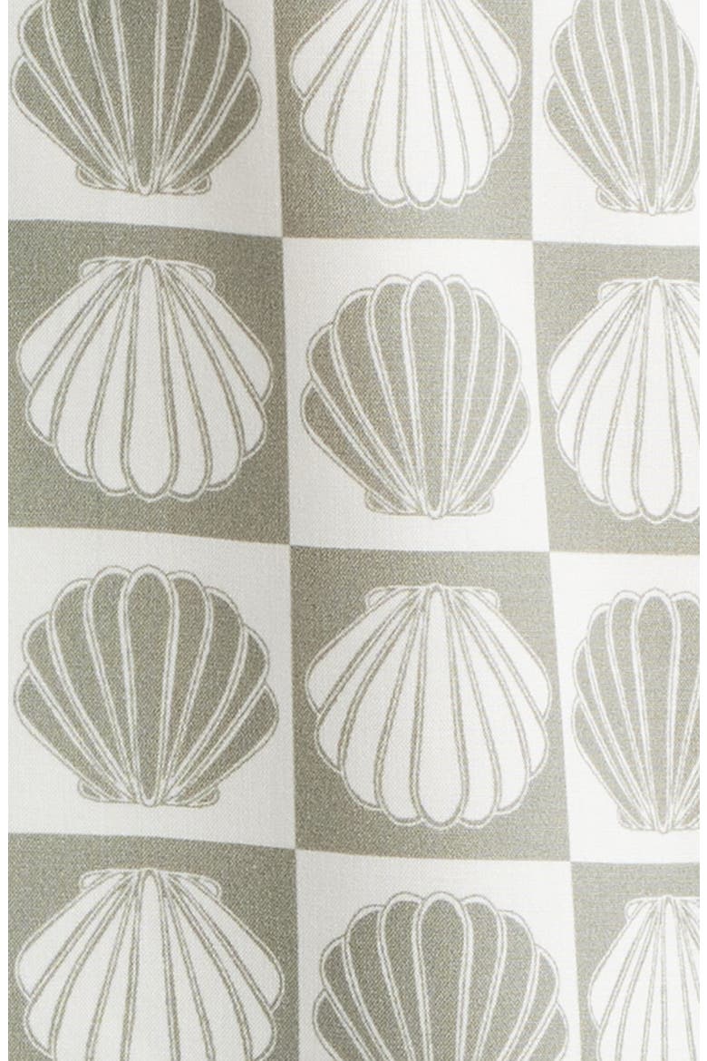 Seashell Print Camp Shirt, Alternate, color, OLIVE/ CREAM