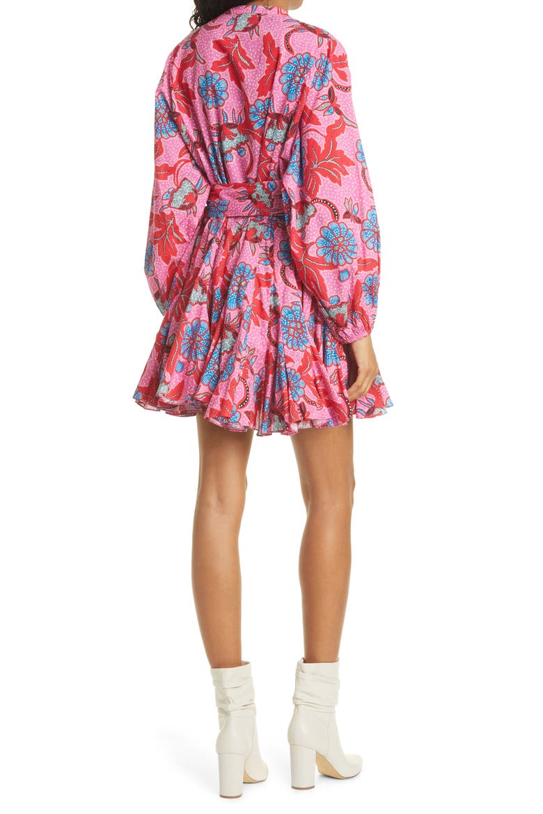 Emma Print Long Sleeve Cotton Shirtdress, Alternate, color, RED PSYCHEDELIC FLOW