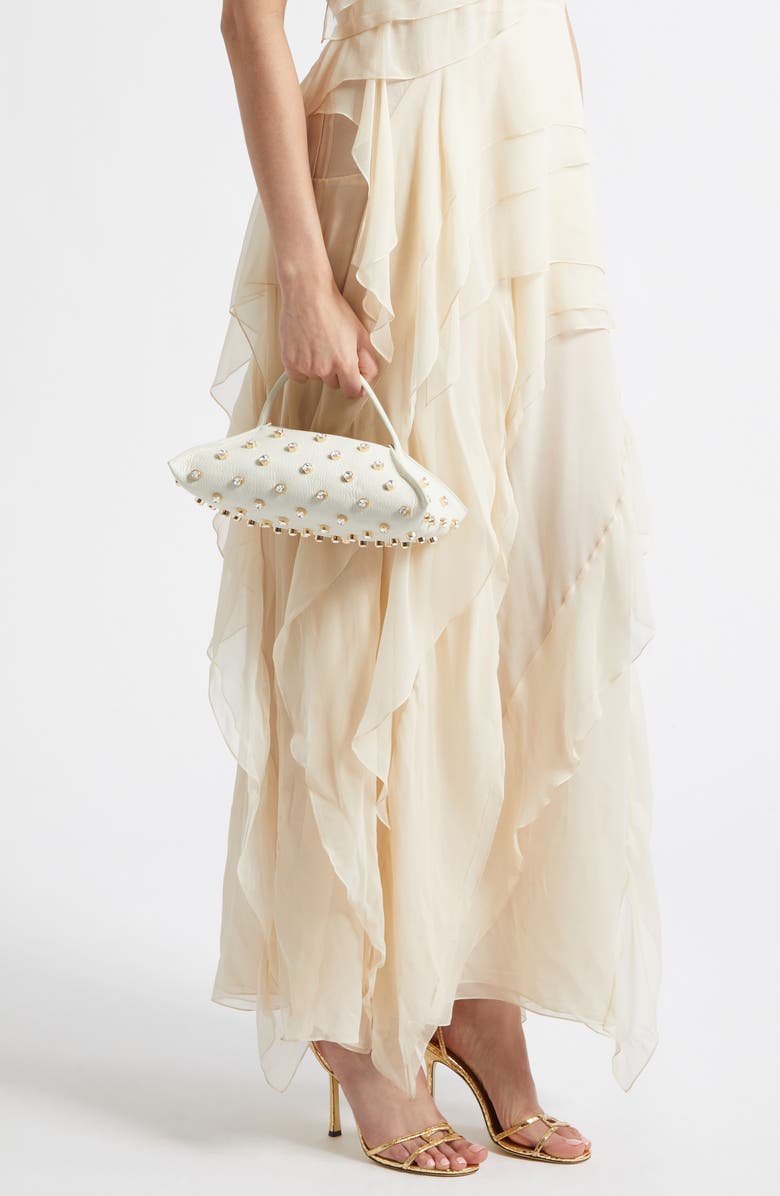 Altuzarra Origami East/West Baguette Bag, Alternate, color, 380102 Ivory/ Crystal