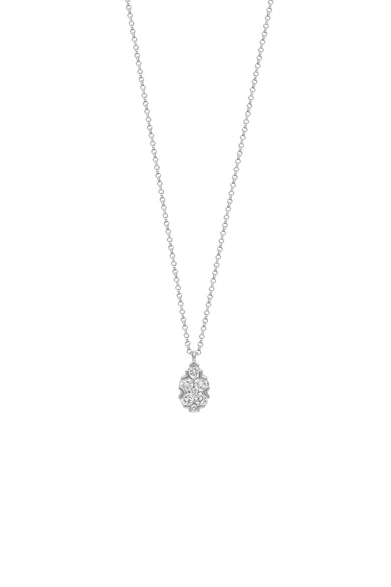 Mika Diamond Cluster Pendant Necklace, Main, color, 18K WHITE GOLD