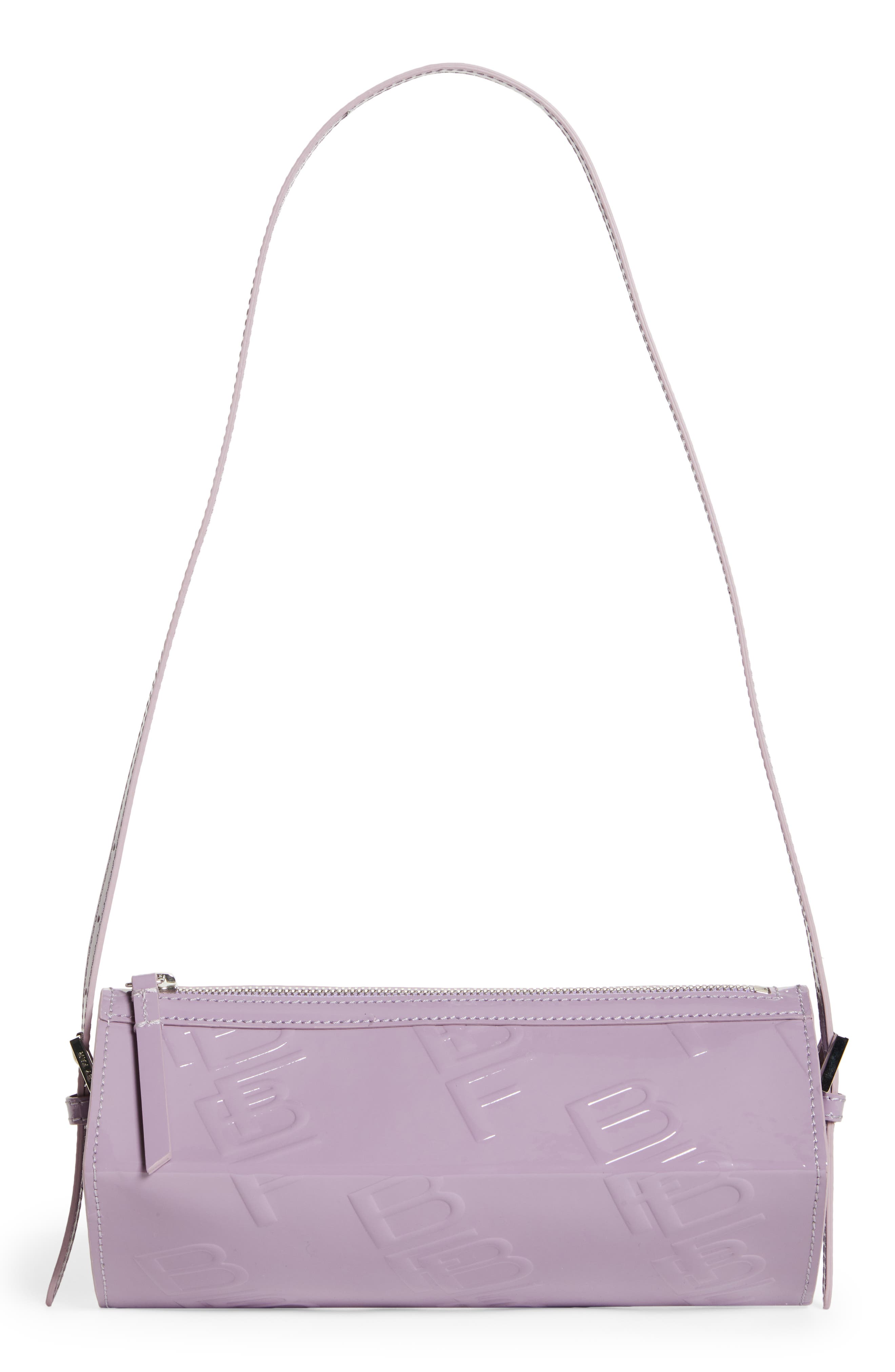 By Far Karo Purple Haze Logo Embossed Patent Leather Baguette Bag, Main, color, 