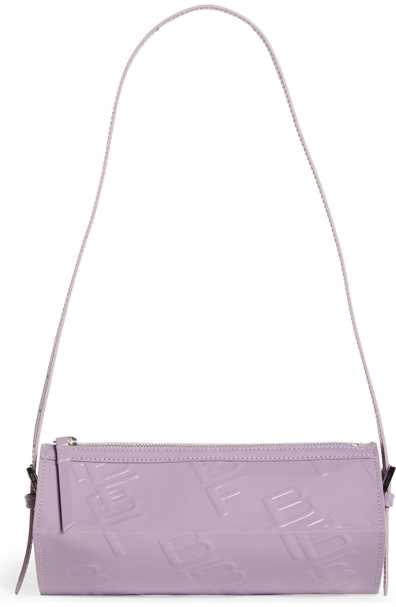 By Far Karo Purple Haze Logo Embossed Patent Leather Baguette Bag, Main, color,