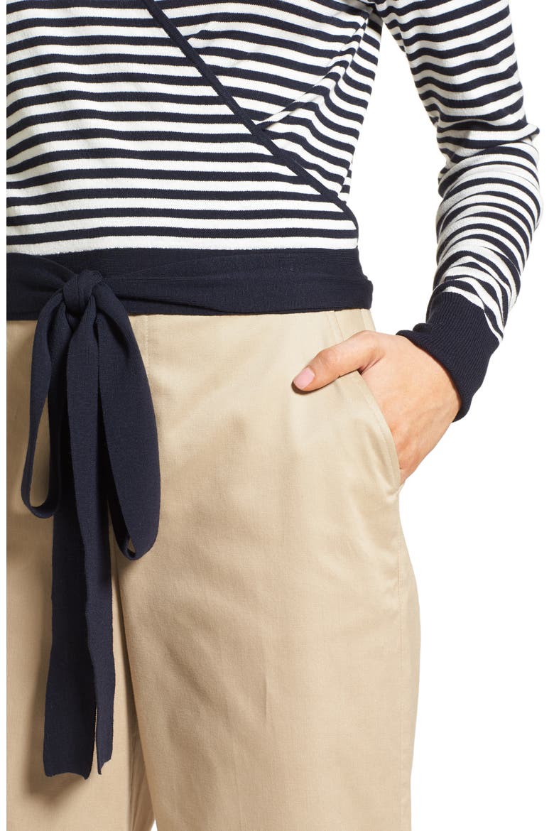 Wrap Sweater, Alternate, color, NAVY- WHITE EVEN STRIPE