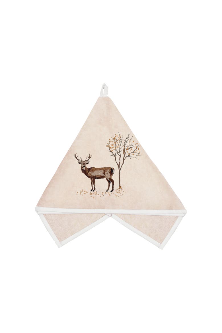 Deer Terrycloth Guest Towel, Main, color, Beige