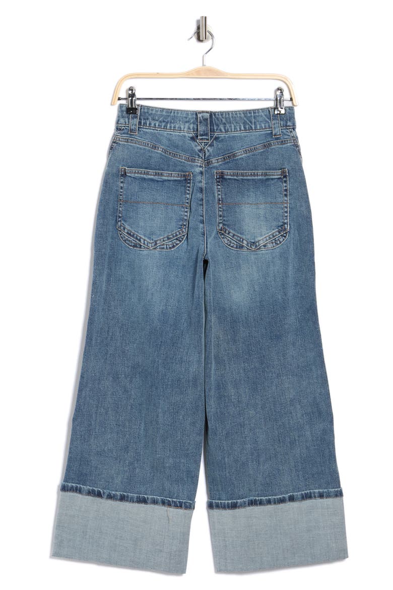 Cuffed Wide Leg Jeans, Alternate, color, MID BLUE ARTISANAL